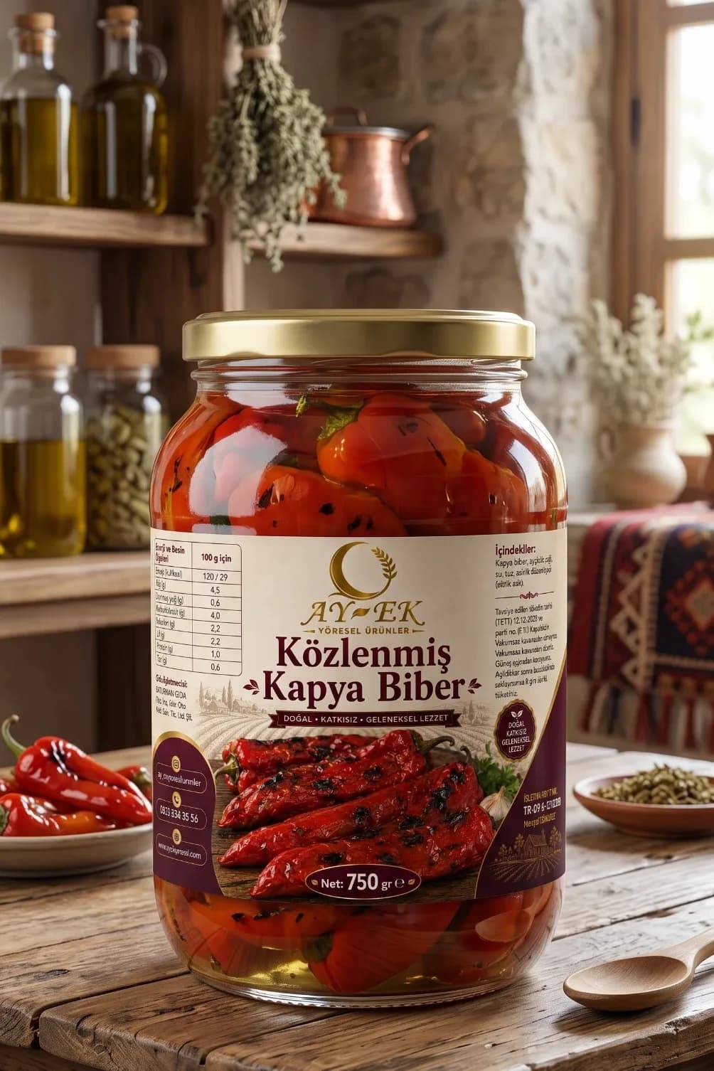 Közlenmiş Kapya Biber 750g
